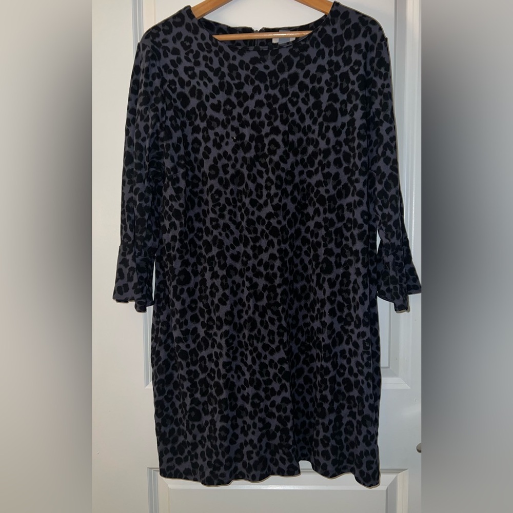 Old Navy XXL Leopard Print Dress with 3/4 Bell Sleeves